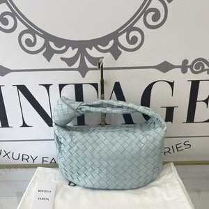 Borsa Jodie teen con motivo intrecciato azzurro Bottega Veneta