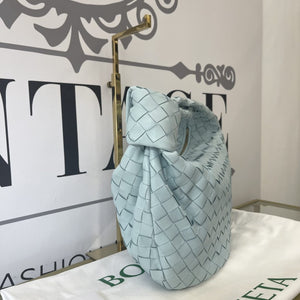 Borsa Jodie teen con motivo intrecciato azzurro Bottega Veneta