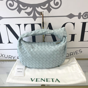 Borsa Jodie teen con motivo intrecciato azzurro Bottega Veneta