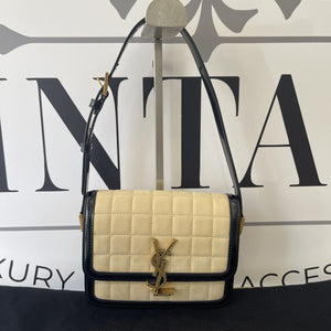 Borsa Solferino scamosciata trapuntata beige YSL