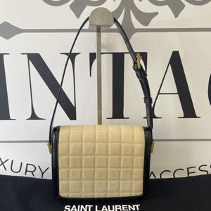 Borsa Solferino scamosciata trapuntata beige YSL