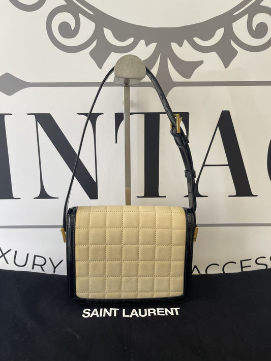 Borsa Solferino scamosciata trapuntata beige YSL