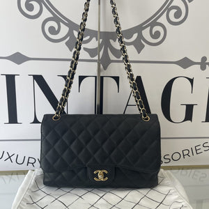 Borsa Timeless Jumbo hw oro caviar doppia patta Chanel